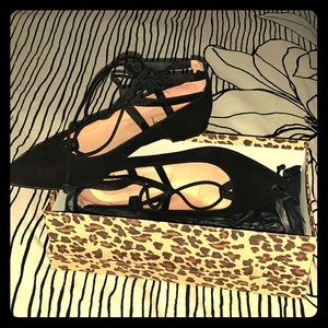 French Sole Ophelia lace-up ballerinas.